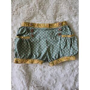Matilda Jane Clothing with Joanna Gaines Green polka dot bubble shorts size 6